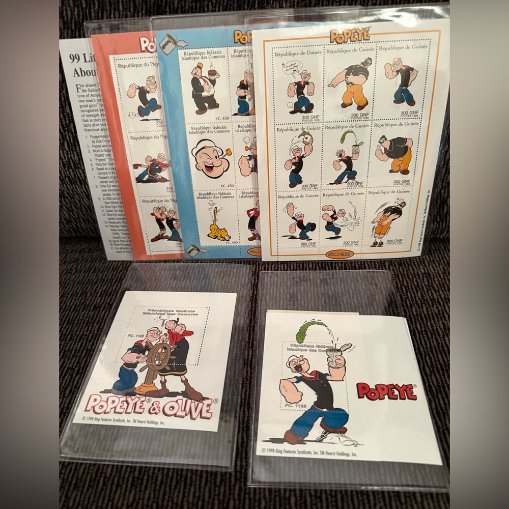 Stamp collection set - Popeye & olive
